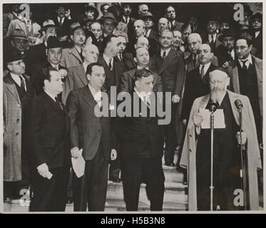 Commemorazione del primo anniversario dell insurrezione del Ghetto di Varsavia, New York City, 1944 Foto Stock