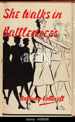 Questo si riferisce a un libro intitolato "She Walks in Battledress" del 1942, che documenta il ruolo delle donne nel servizio territoriale ausiliario (ATS) durante la seconda guerra mondiale. L'ATS era un'organizzazione militare britannica per le donne. Foto Stock