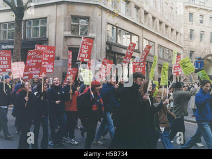 Studente marzo per 'grant non gli onorari', Novembre 2000 Foto Stock