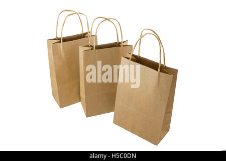 Tre carta comune borse per lo shopping Foto Stock