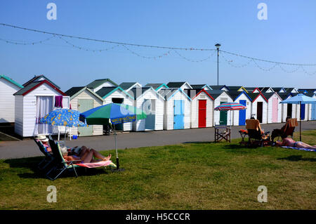 Spiaggia di capanne in UK / Paignton - Devon Foto Stock