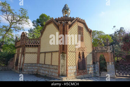 Famoso Finca Güell di Barcellona - un'attrazione turistica Foto Stock