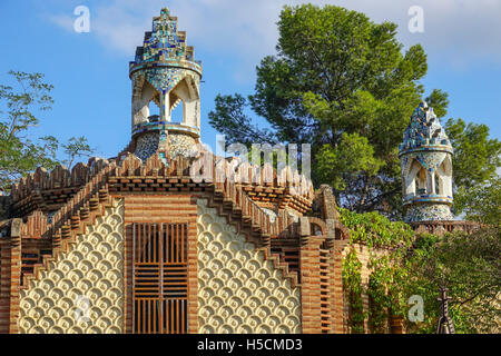 Famoso Finca Güell di Barcellona - un'attrazione turistica Foto Stock