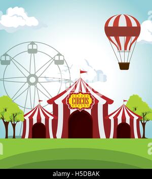 Tendoni da circo luna park - design di intrattenimento Illustrazione Vettoriale
