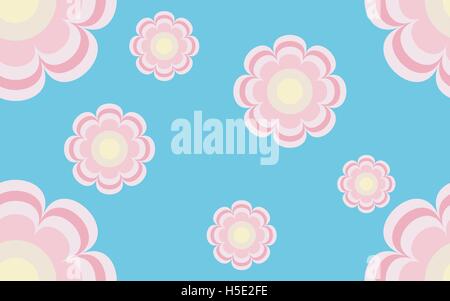 Carino seamless motivo floreale di fiori in blu Illustrazione Vettoriale