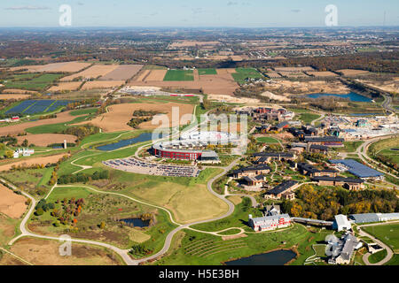 Vista aerea di Epic Systems, Electronic Health Record business, sul lato est di Verona, Wisconsin. Foto Stock