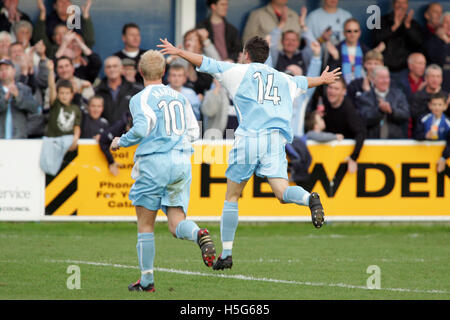 Grays Athletic 2 Cray Wanderers 0, FA Cup quarta manche di qualificazione, 22/10/05 - Michael Kightly (14) festeggia il suo gol vincente Foto Stock