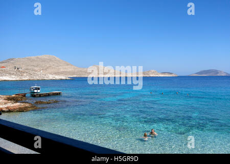 Ftenaghia Beach, Chalki isola vicino a RODI, DODECANNESO isole, Grecia. Foto Stock