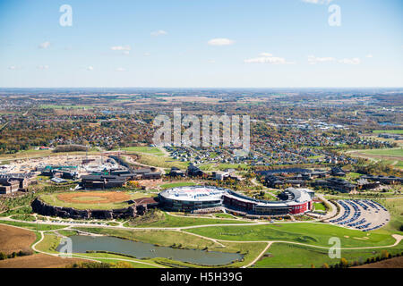 Vista aerea di Epic Systems, Electronic Health Record business, sul lato est di Verona, Wisconsin. Foto Stock