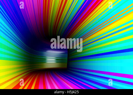 3D render astratto del tunnel colorati Foto Stock