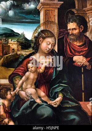 Die Heilige Familie mit dem Kleinen Johannes - La Santa Famiglia con il piccolo Giovanni 1525 Hans Burgkmair 1473-1531 il tedesco in Germania Foto Stock