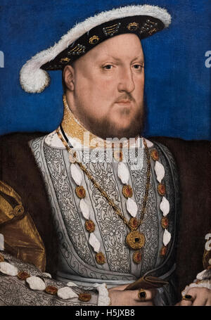 Hans Holbein il Giovane (1497/98-1543), il ritratto del re Henry VIII (1491-1547), ca. 1534-1536. Foto Stock