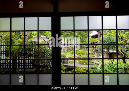 Casa giapponese giardino Giappone Foto Stock