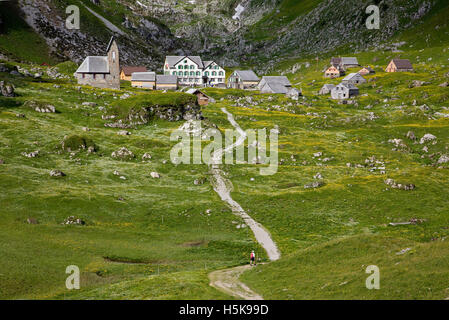 Villaggio Meglisalp, Appenzell, Svizzera, Europa Foto Stock