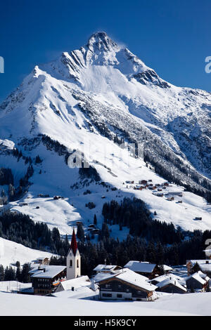 Warth village in inverno, Vorarlberg, Austria, Europa Foto Stock