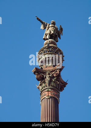 COLUMBUS colonne corinzie BARCELLONA SPAGNA Foto Stock