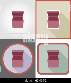 La consegna di scatola di cartone icone piatta illustrazione vettoriale isolato su sfondo Illustrazione Vettoriale