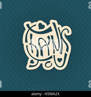 Ringrazio il testo scritte illustrazione vettoriale etichetta Illustrazione Vettoriale