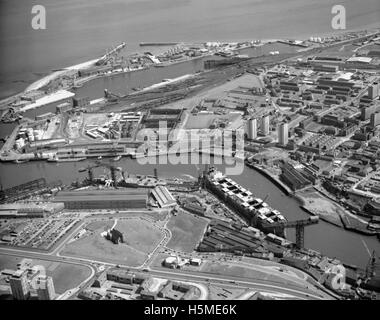 Vista aerea del Nord Sands cantiere, 1973 Foto Stock