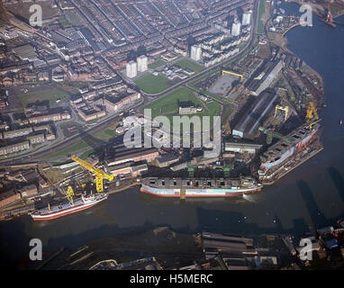 Vista aerea del Nord Sands cantiere navale Foto Stock