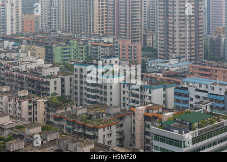 Edificio di appartamenti e il centro della città di Guangzhou, Cina Foto Stock