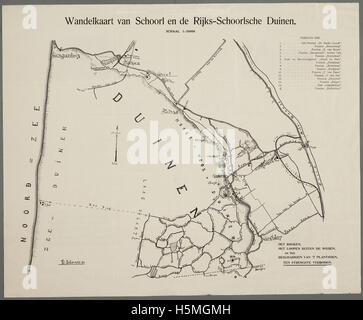 Wandelkaart van Schoorl en de Rijks-Schoorlse Duinen 1911 268 Foto Stock