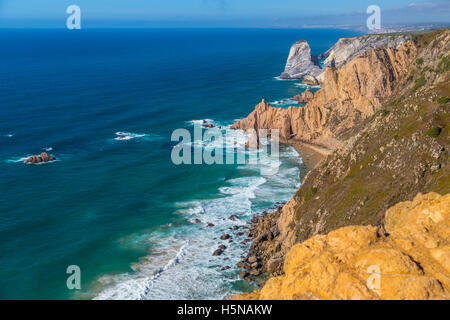 Le scogliere di Cabo da Roca, Portogallo, il punto più occidentale dell Europa Foto Stock