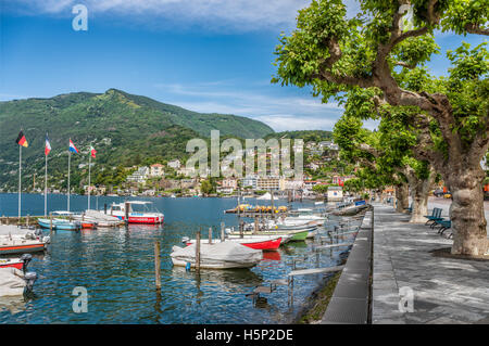 Lungolago Di Ascona, Ticino, Svizzera Foto Stock