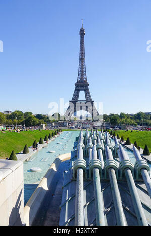 Incredibile Torre Eiffel a Parigi - fotografata da area Trocadero Foto Stock