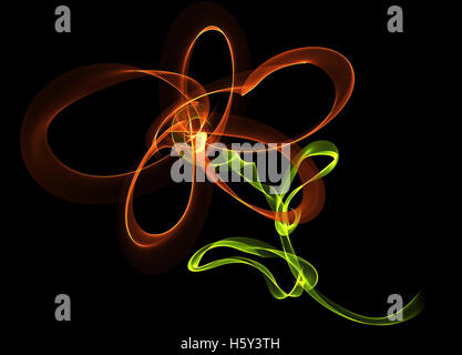 Fiore di fuoco immagine su sfondo nero Foto Stock