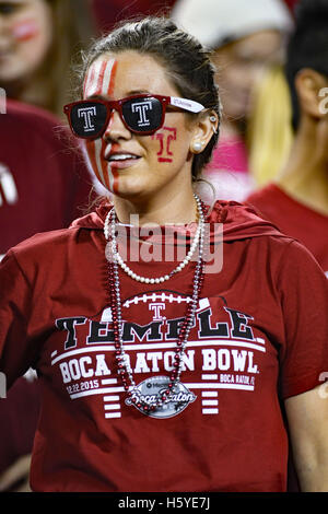 Philadelphia, Pennsylvania, USA. Xxi oct, 2016. Tempio ventola durante la partita contro la USF tenutosi presso il Lincoln Financial Field di Philadelphia PA Credito: Ricky Fitchett/ZUMA filo/Alamy Live News Foto Stock