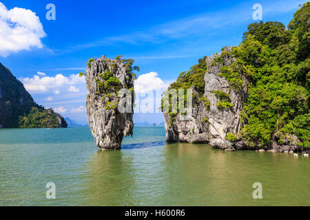 James Bond Island nella Baia di Phang Nga, Thailandia Foto Stock