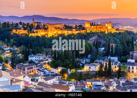 Alhambra di Granada, Spagna. Foto Stock