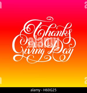 Grazie dando giorno lettere manoscritte iscrizione per il messaggio di saluto Illustrazione Vettoriale