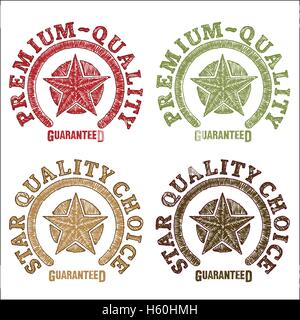 Star sigilli di qualità disegnati a mano Foto Stock
