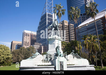 Capitano Arthur Phillips statua in Royal Botanic Gardens di Sydney, Australia Foto Stock