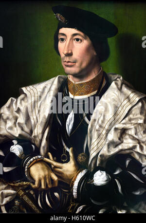 Ritratto di un gentiluomo, eventualmente Baudoin di Borgogna 1530 da Jan Gossaert - Jan Mabuse 1478 - 1532 belga fiamminga del Belgio Foto Stock