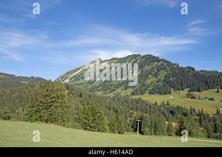 Paesaggio estivo nella regione Walensee (Churfirsten gamma di montagna nelle Alpi svizzere) Foto Stock