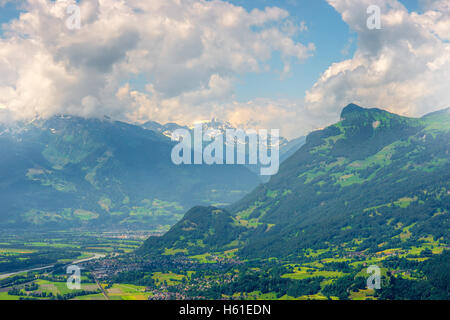 Vista aerea sul Liechtenstein Foto Stock