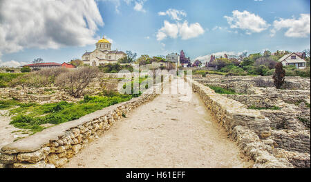 Cattedrale di San Vladimiro in Chersoneso, Sebastopoli, Crimea, Russia. Foto Stock