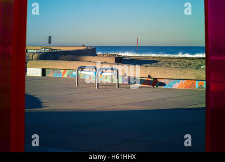Tavola da surf banco. Imperial Beach, San Diego, California, USA. Foto Stock