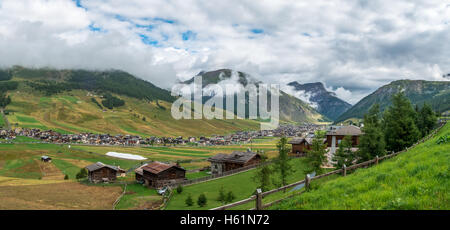 Le Alpi italiane paesaggio estivo Livingo, Lombardia, Italia Foto Stock