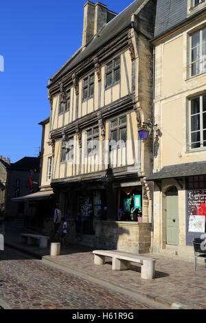 La Maison d'Adam et Ève in Rue de Bienvenu, Bayeux, Calvados, Basse Normandie, Francia, Europa Foto Stock