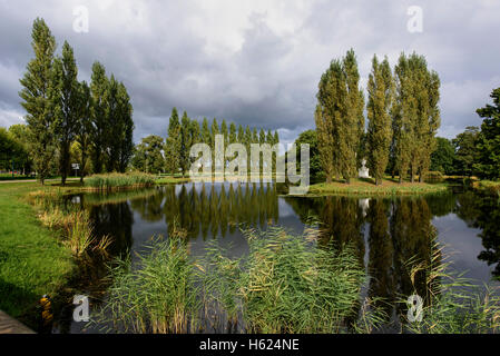 Rousseau-Island e Neumark del giardino in Wörlitzlake Wörlitz, giardini, Sassonia-Anhalt, Germania, Europa, dall'UNESCO Patrimonio Mondiale Foto Stock