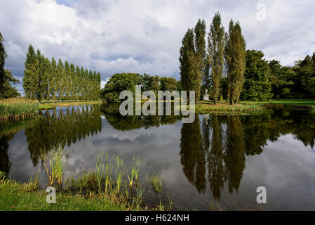 Rousseau-Island e Neumark del giardino in Wörlitzlake Wörlitz, giardini, Sassonia-Anhalt, Germania, Europa, dall'UNESCO Patrimonio Mondiale Foto Stock