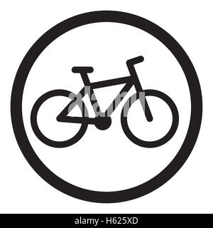 Bike icona nera. Icona del ciclo e icona di biciclette, mountain bike logo, illustrazione vettoriale Foto Stock