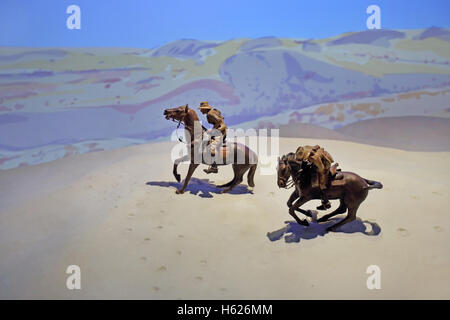 Australian War Museum di Canberra. Diorama la commemorazione della prima guerra mondiale il Sinai campagna. Foto Stock