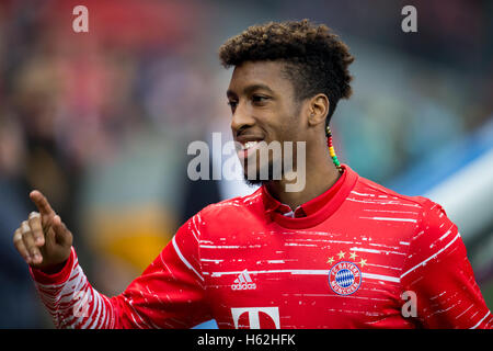 Monaco di Baviera, Germania. 22 ottobre, 2016. Monaco di Baviera Kingsley Coman visto durante la Bundesliga tedesca partita di calcio tra FC Bayern Monaco e Borussia Moenchengladbach di Allianz Arena di Monaco di Baviera, Germania, 22 ottobre 2016. Foto: Tobias Hase/dpa/Alamy Live News Foto Stock