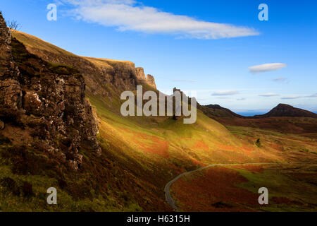 Trotternish, Quaraing, Ilse di Skye, Highlands della Scozia Foto Stock