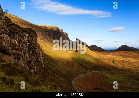 Trotternish, Quaraing, Ilse di Skye, Highlands della Scozia Foto Stock